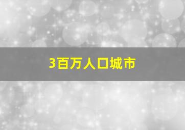 3百万人口城市