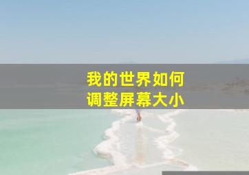 我的世界如何调整屏幕大小